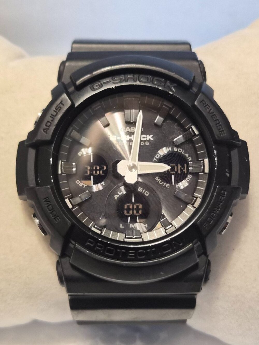 Casio G Shock Matte Black digital and analog
